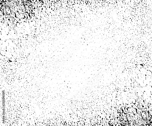 Black and white grunge texture background. Distressed overlay with dark grainy edges.