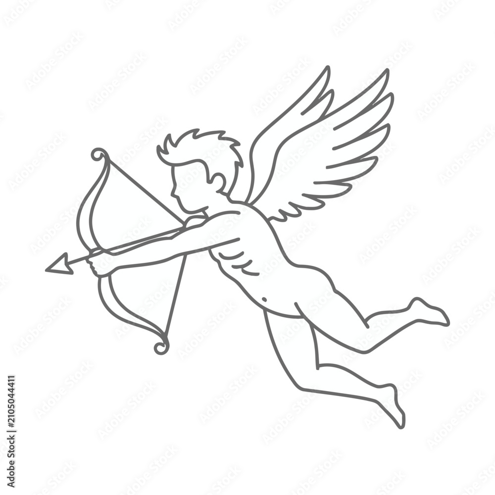 Fototapeta premium Cupid with bow and arrow