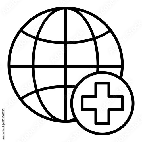 Global healthcare icon vector. World health illustration sign. International healthcare symbol. Global health logo or mark.