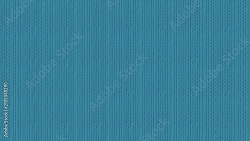 Cuadro en lienzo Teal Blue Cable Knit Fabric Texture Close Up Cozy Sweater Material Background
