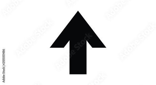 Black upward arrow shape against a white background a simple silhouette