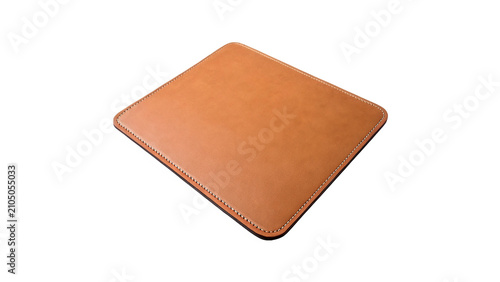 Foto Simple minimalist square brown leather mouse pad asset isolated on transparent b