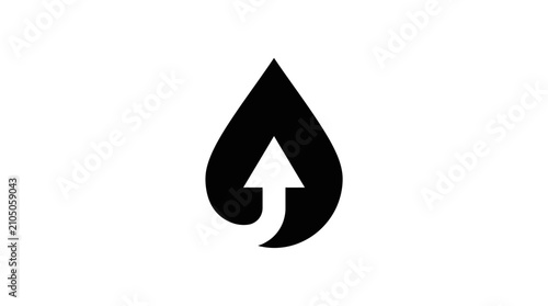 Фотография Black drop shape with arrow.