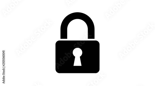 Obraz na plátne Black Padlock with Open Shackle.