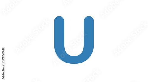 Large Blue Letter U Shape.