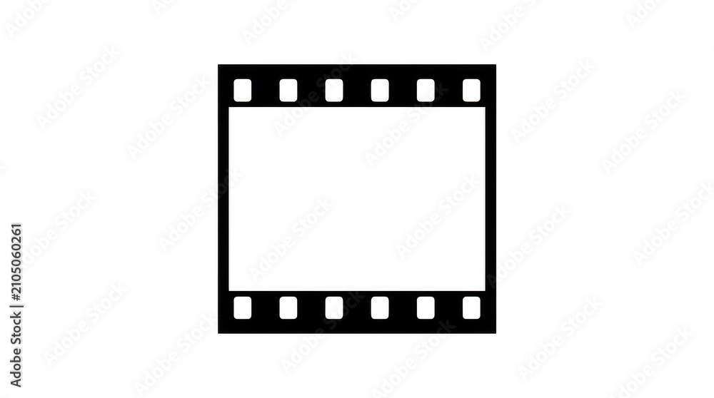Fototapeta premium Black film strip icon on white background isolated on transparent background