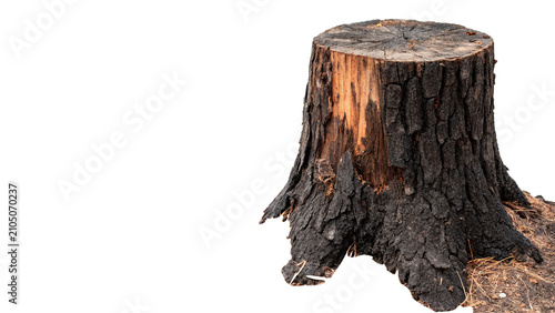 Foto Old weathered natural wooden tree stump segment texture isolated on transparent