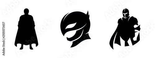 Armored Warrior and Hero Icons Set