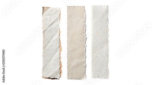 Konstfotografi Three simple white rectangular ceramic tiles laid vertically isolated on transpa