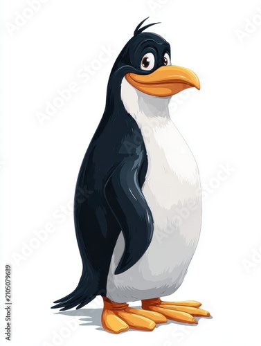 Pixel Art Illustration Of A Cute Penguin Standing Isolated On A Clean White Background