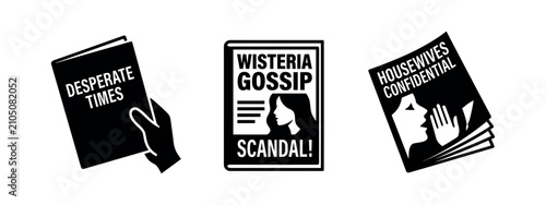Obraz na płótnie Book and Magazine Icons: Gossip and Secrets