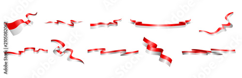 Indonesia Flag Wavy Red and White Banner Isolated Vector
