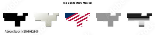 Photos Tse Bonito (New Mexico) blank outline map set