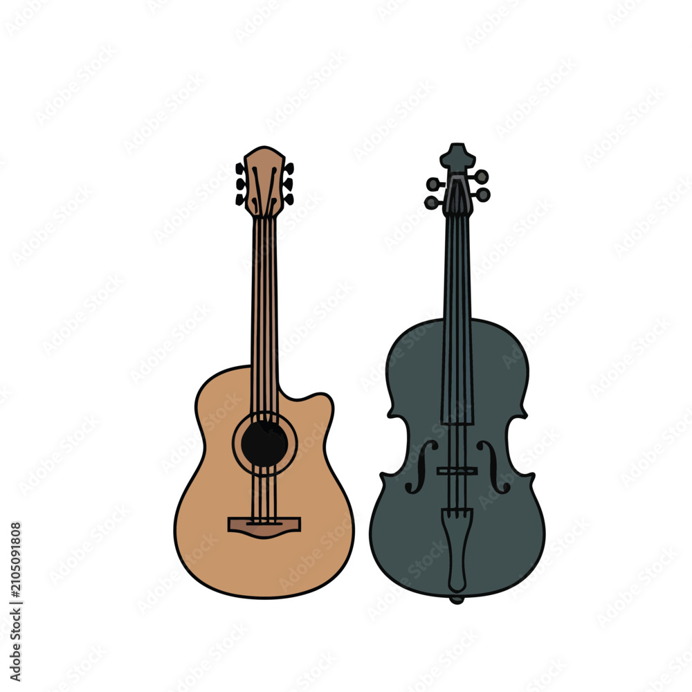Fototapeta premium Acoustic Guitar and Cello