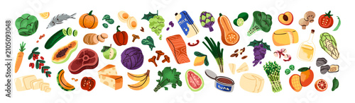 Foto Healthy food set