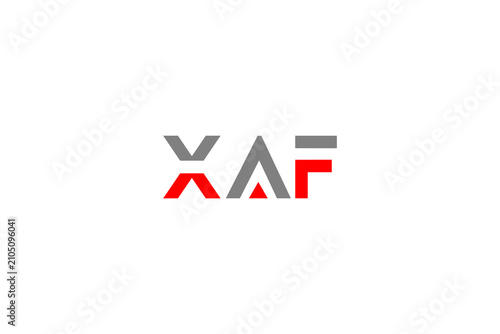 Fotografía XAF Letter Logo Template: Minimalist Geometric Character Vector Icon For Finance