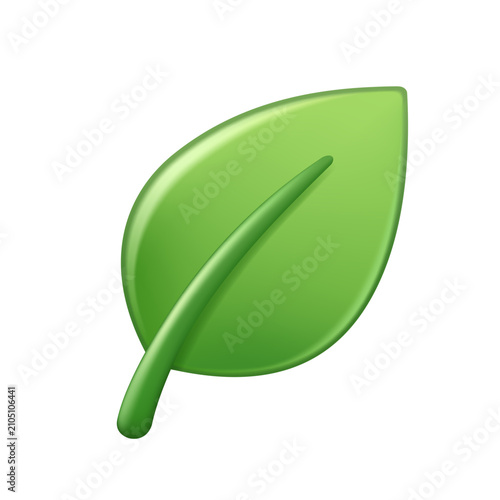 green-glossy-leaf-eco-vector-icon