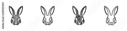 Konstfotografi Sketch rabbit logo design set