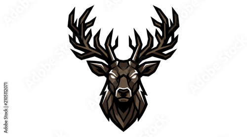 Konstfotografi Aggressive dark deer head mascot logo illustration.