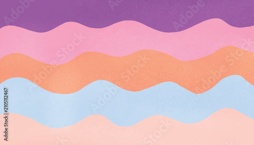 Canvas Print Wavy pattern with pastel colors a repeating design featuring undulating lines an