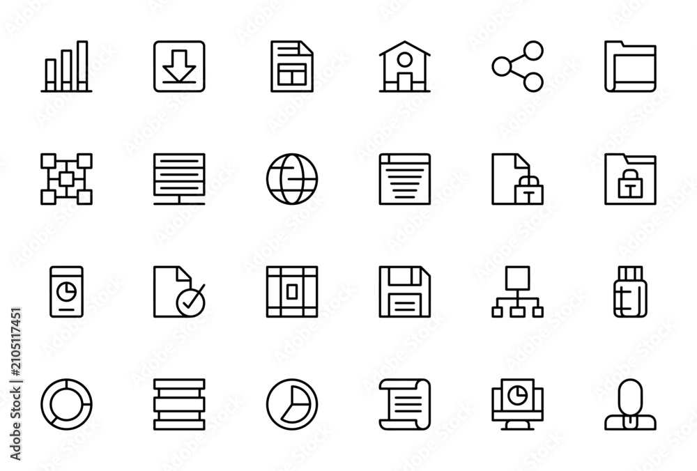 Fototapeta premium Winter icon pack. Minimal thin line vector icons set. Includes winter hat, scarf, goggles, gloves, snowflake, sled, snowboard, hot chocolate, fireplace, cabin, earmuffs, ice skate, boots, ski and more