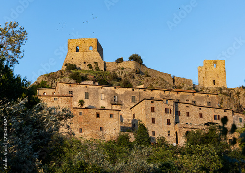 Montemassi a fortified village in the province of Grosseto. Tuscany. Italy