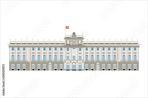 Royal Palace Madrid isolated on white background