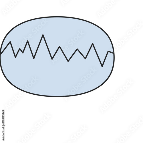 Abstract waveform inside an oval shape