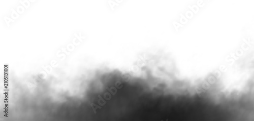 Fotografie Transparent png of realistic black smoke isolated with white background
