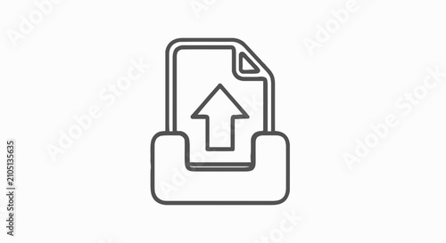 Fotografía Outbox folder icon with paper document and upload arrow