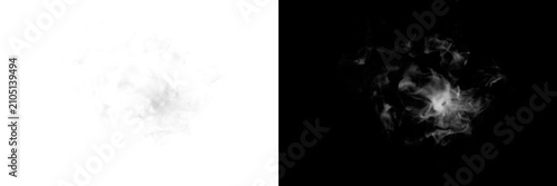 Bild auf Leinwand Subtle white smoke wisps isolated on transparent background for graphics