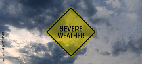 Schilderij op canvas weather severe sign information text