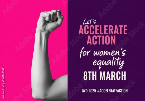 International womens day 2025 concept with raised fist