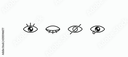 Bild auf Leinwand Four eye icons show different conditions