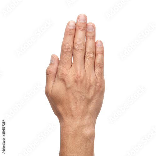 Back of male hand with straight extended fingers