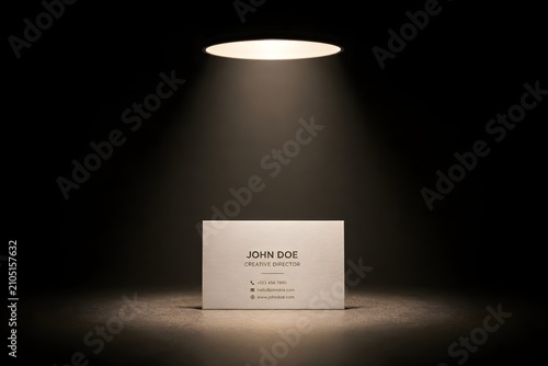 Blank business card template under spotlight