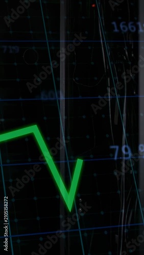 Vertical video: Update arriving, green line climbing across grid, adding traces, visualizing rack