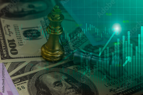 Stock market or forex trading graph and candlestick chart suitable for financial investment concept. Economy trends background for business idea and all art work design. Abstract finance background.
