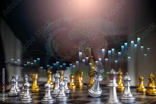 Stock market or forex trading graph and candlestick chart suitable for financial investment concept. Economy trends background for business idea and all art work design. Abstract finance background.
