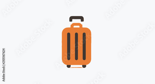 Fotografía Orange travel suitcase with telescopic handle