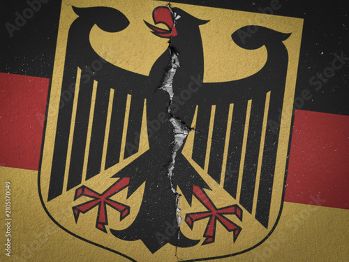 Foto national flag of Germany are painted on an old wall with cracks