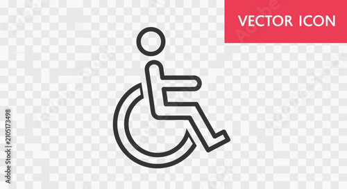 Simple black wheelchair user accessibility icon