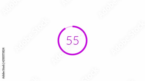 One minute countdown animation on a transparent background.0 to 60 second countdown timer with alpha channel in 4k,














