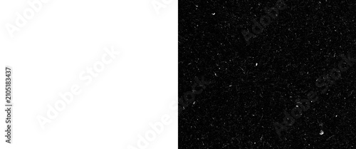 Vászonkép Minimalist split background with solid white and textured black, abstract dual t