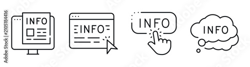 Принти на полотні Information icons representing info access and interaction online