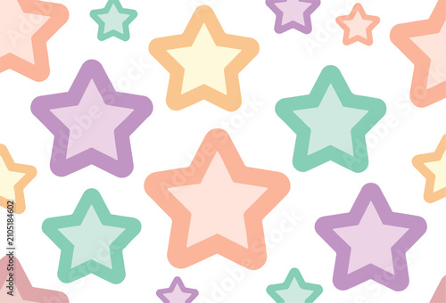 Cute pastel star shape pattern background in soft aesthetic colors
