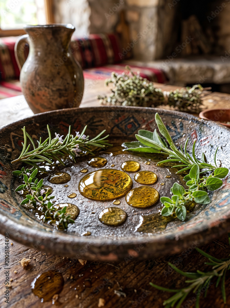 Fototapeta premium still life with herbs and spices