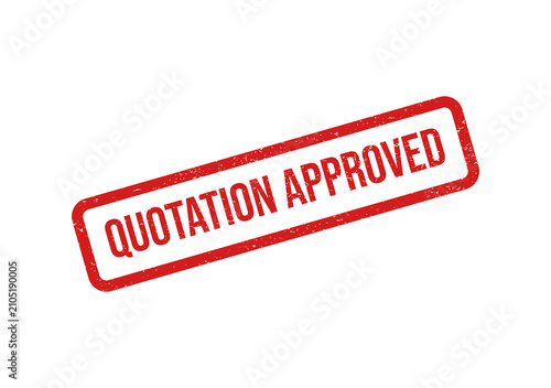 Canvas Print Red approved quotation stamp on white isolated on transparent background