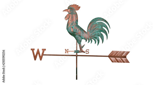 Принти на полотні Copper rooster weathervane with directional compass points