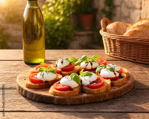 La bruschetta, appetitoso amtiposto, aperitivo o merenda tipica italiana